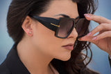 Sun Model Rose Silver Earrings
