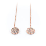 Round Stone Chain Earrings