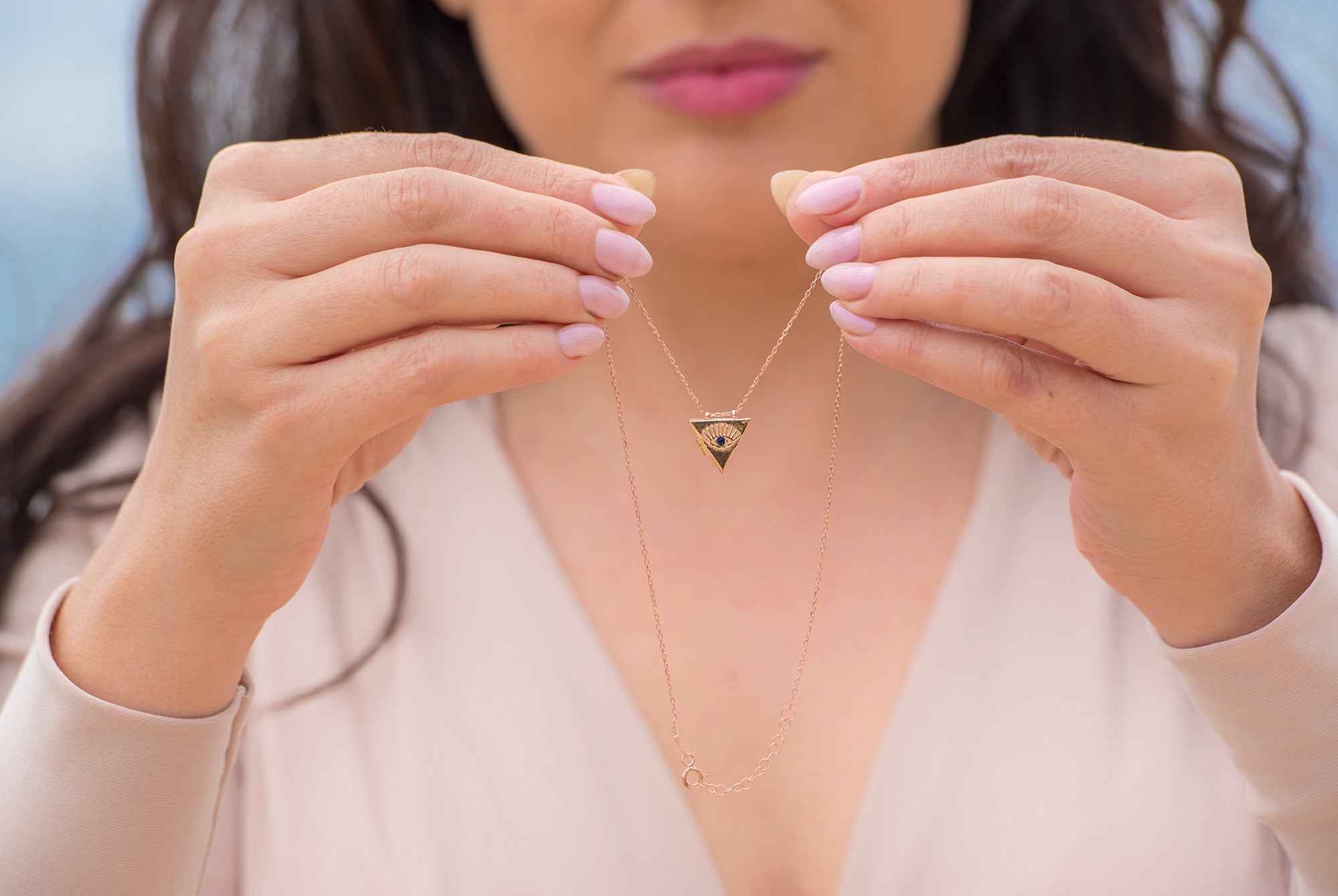 Eye Protecton Openable Amulet Necklace