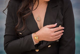 Gold Star Eye Beaded Necklace