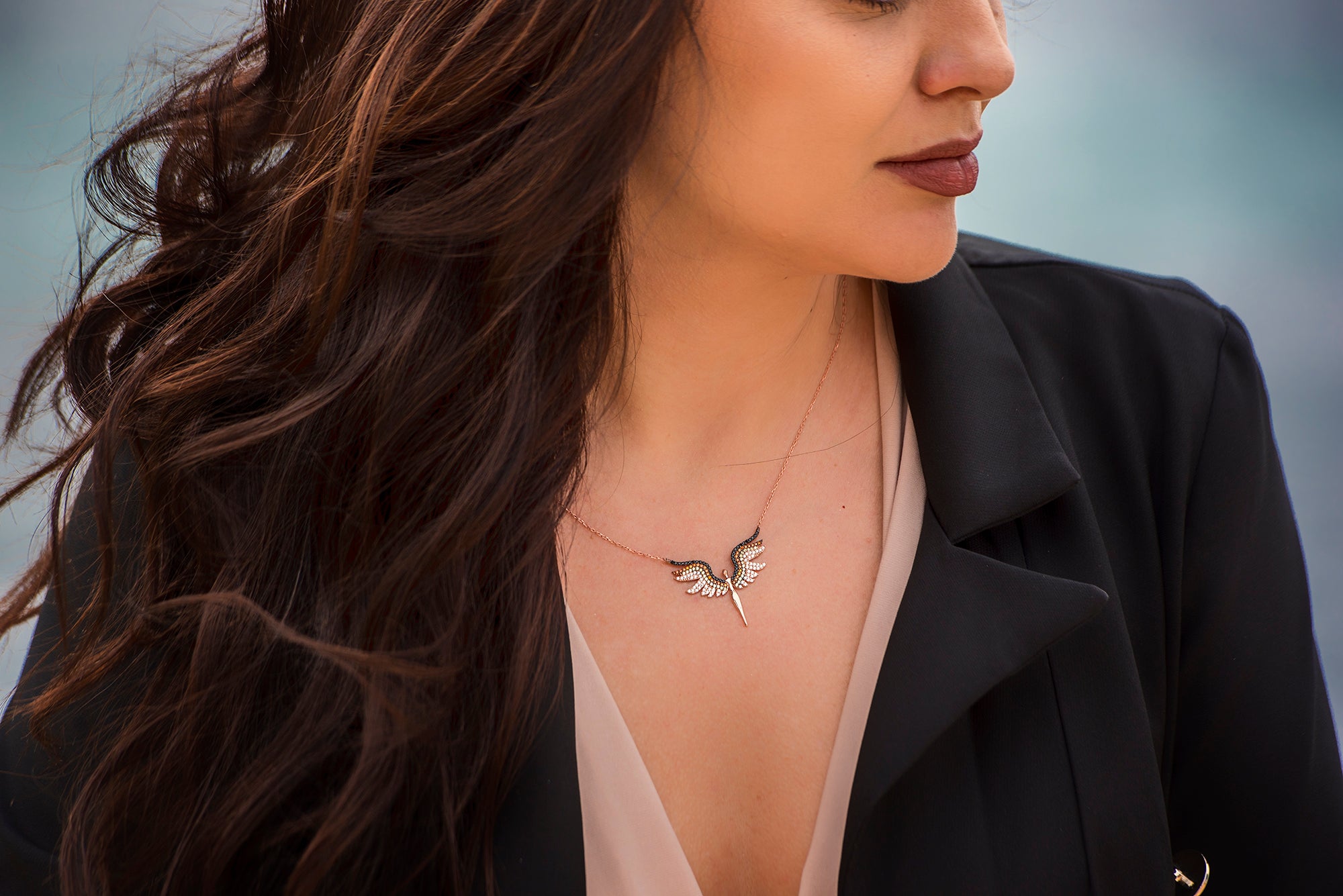 Brown Michael Angel Necklace
