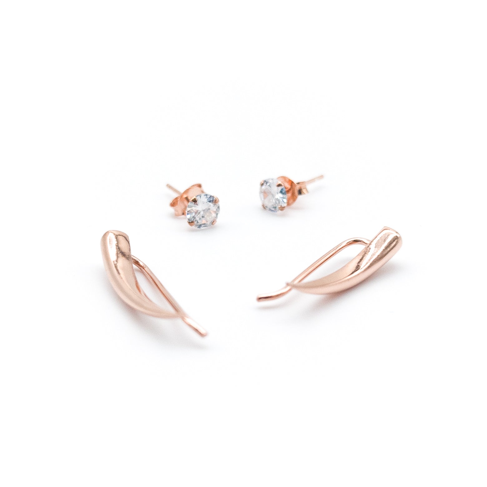 Ivory Solitaire Rose Silver Earring