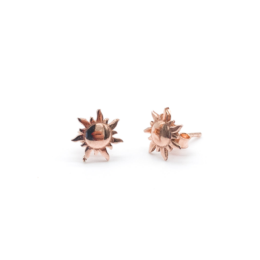 Sun Model Rose Silver Earrings