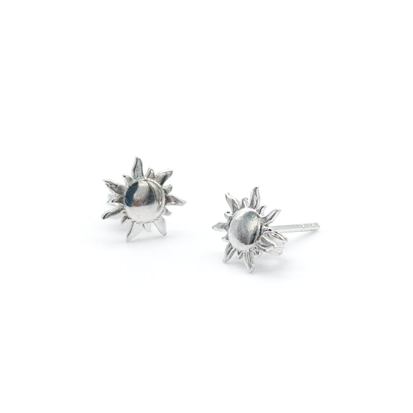 Sun Model Silver Earrings