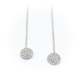 Round Stone Chain Earrings