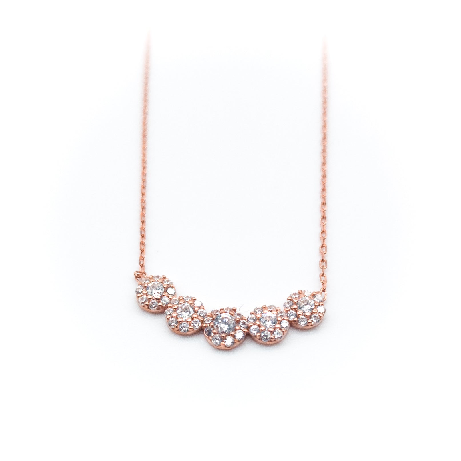 Round Model White Stone Koronet Necklace