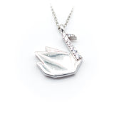 Origami Stone Swan Necklace