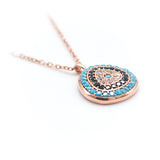 Eye Blue Oval Necklace – 925 Sterling Silver & Zircon