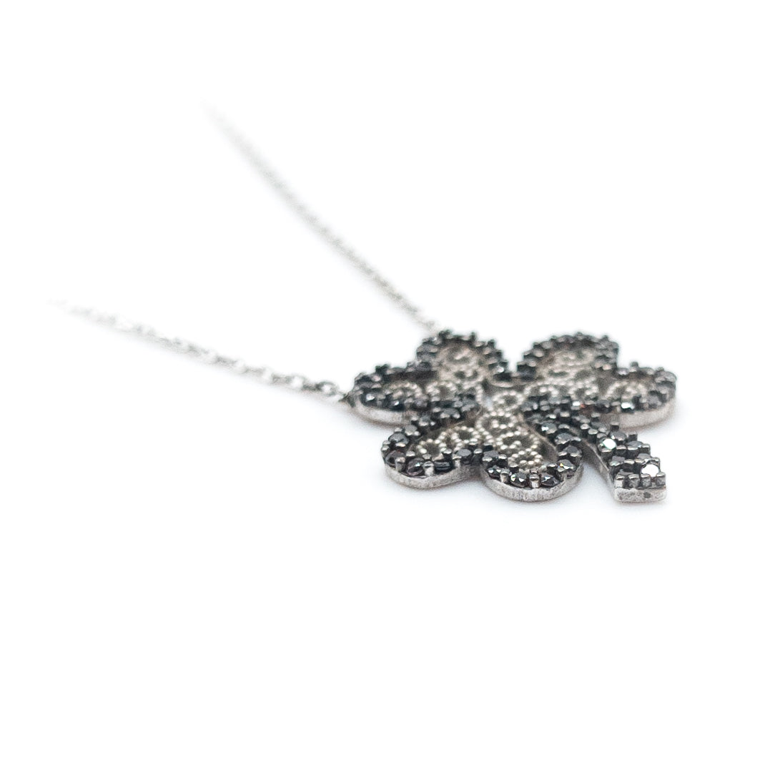 Garnet Clover Necklace