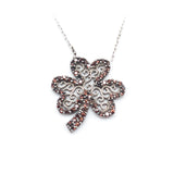 Garnet Clover Necklace