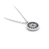Eye Bead Necklace with Blue Zircon Stone