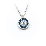 Eye Bead Necklace with Blue Zircon Stone