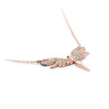 White Stone Michael Angel Necklace
