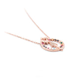 Mother & Baby Necklace with Rose-Colored Zircon Stone