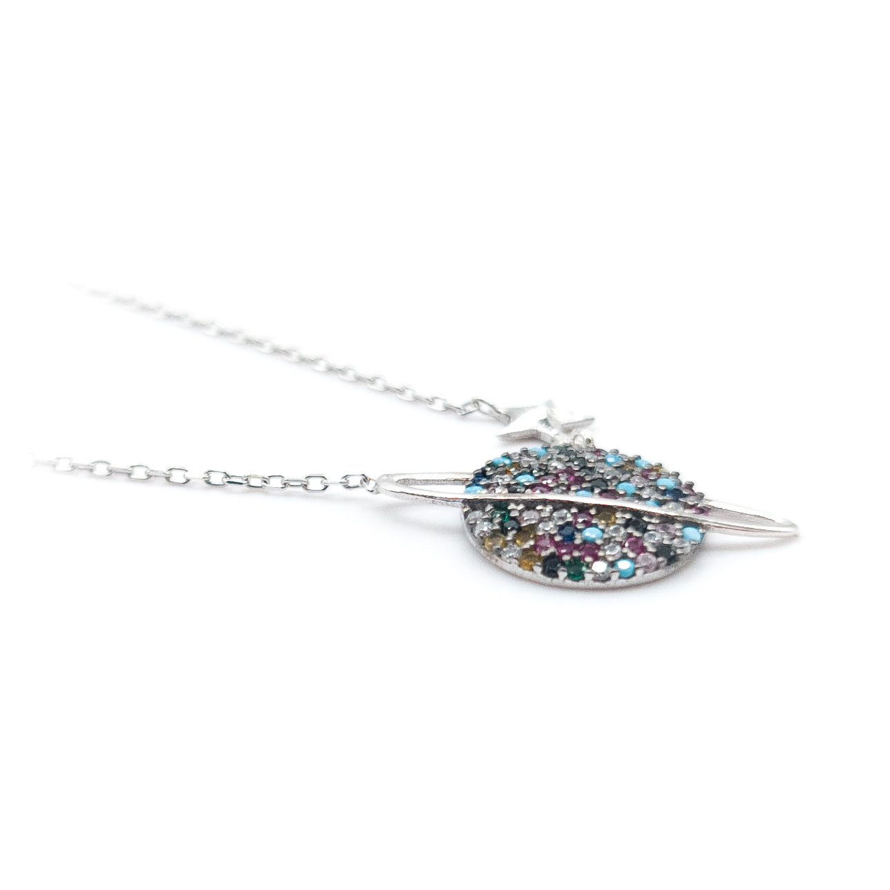 Colored Stone Planet Necklace