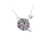 Colored Stone Planet Necklace