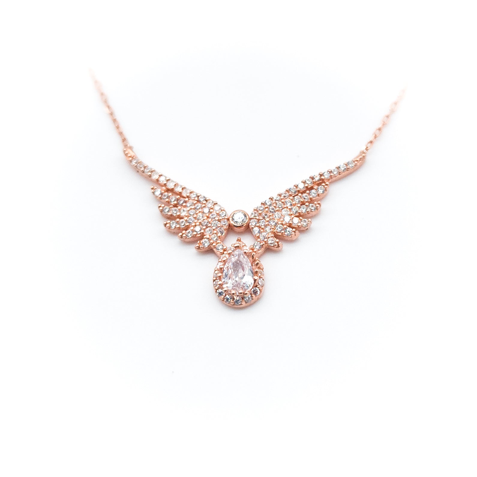 Solitaire Michael Angel Wing Necklace
