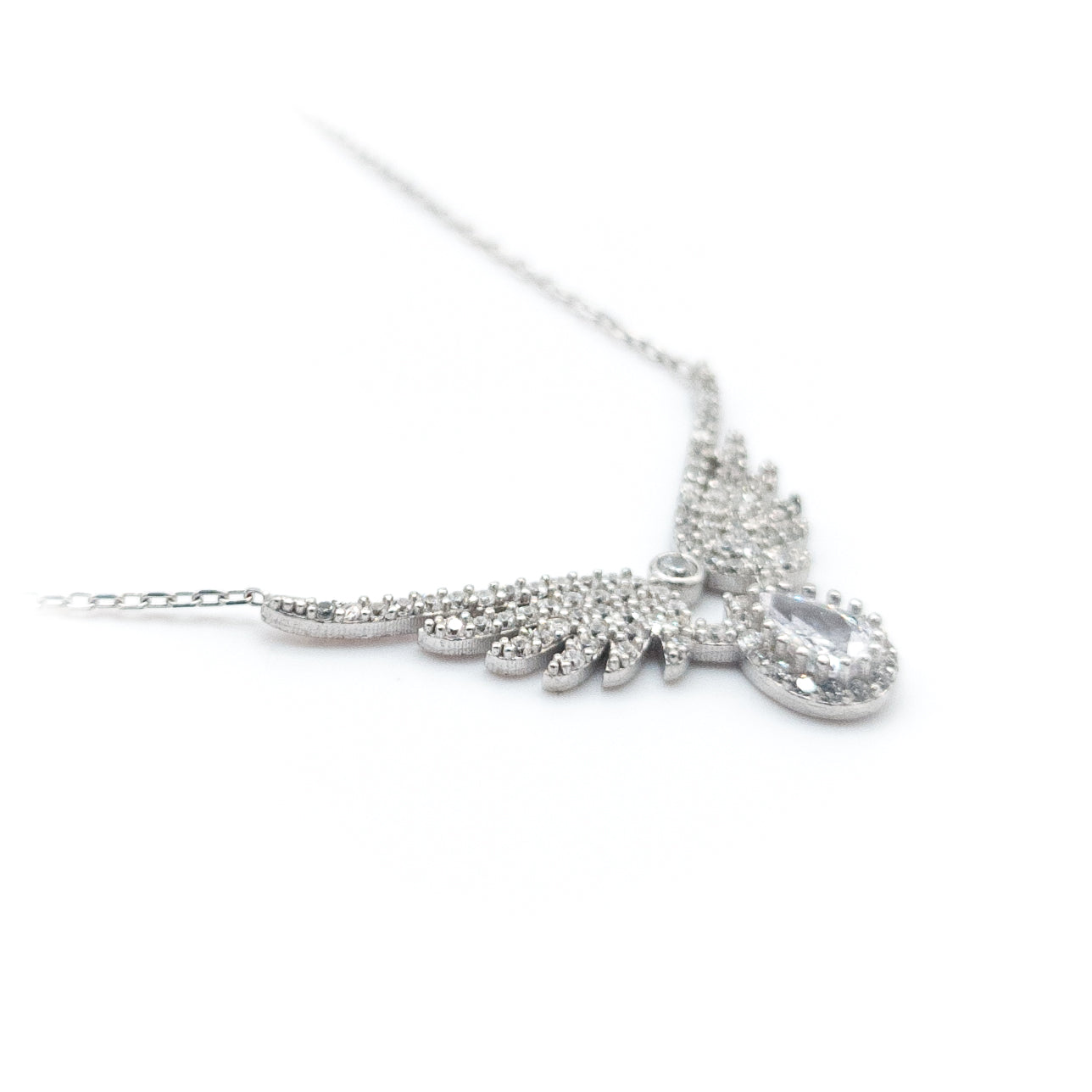 Solitaire Michael Angel Wing Necklace