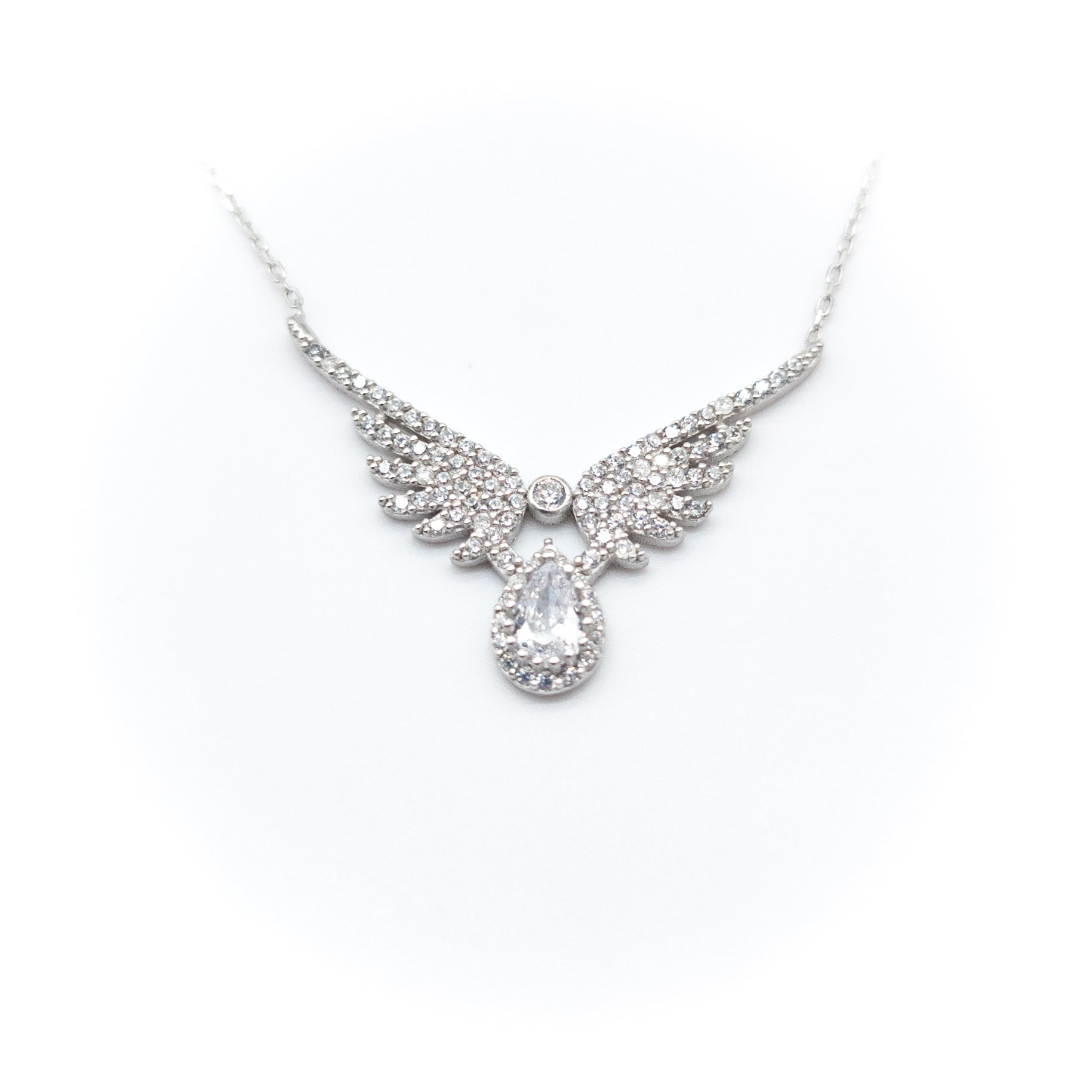 Solitaire Michael Angel Wing Necklace