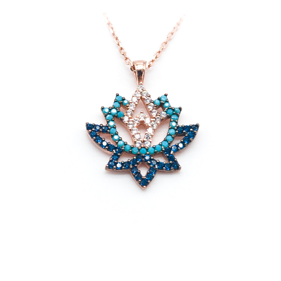 Lotus Flower of Life Silver Necklace