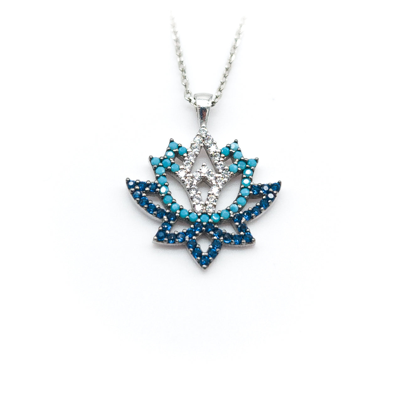 Lotus Flower of Life Silver Necklace