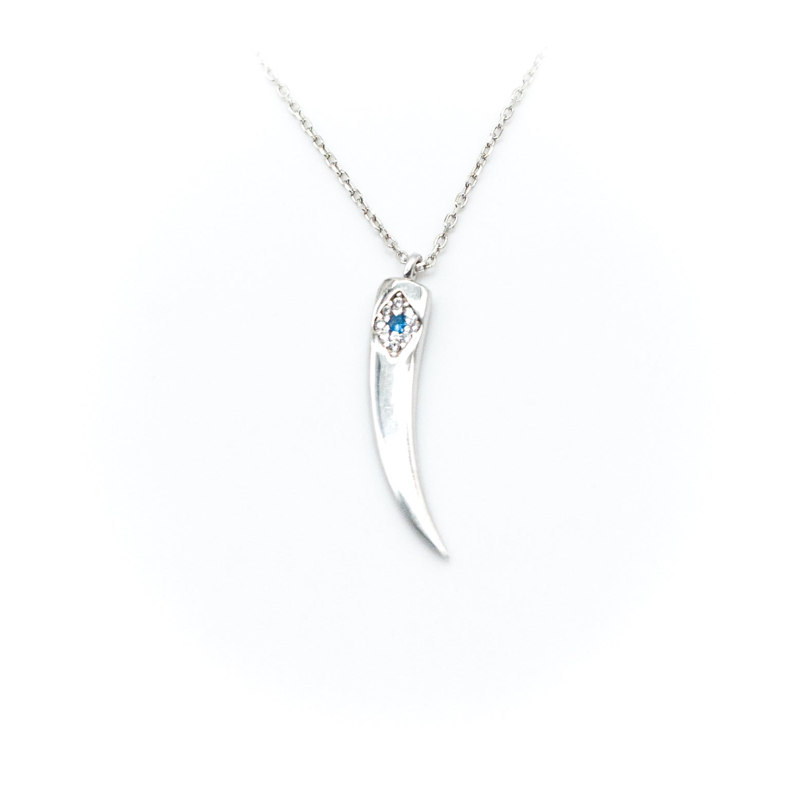 Ivory Blue Stone Silver Necklace