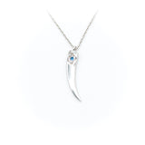 Ivory Blue Stone Silver Necklace