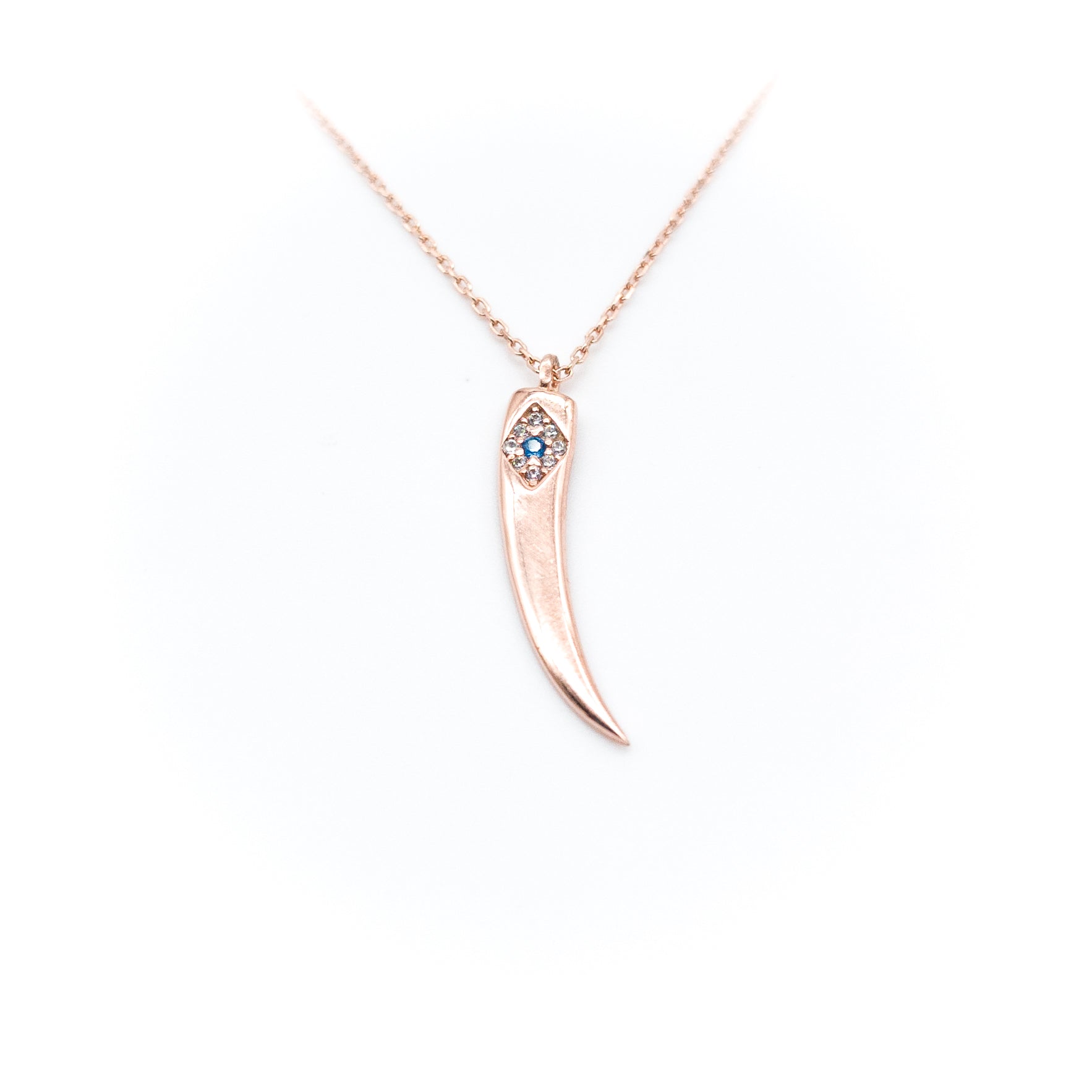 Ivory Blue Stone Silver Necklace