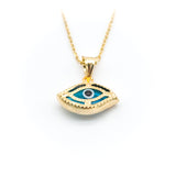 Eye Beaded Blue Necklace