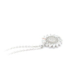 Floral White Baguette Round Necklace