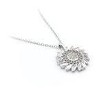 Floral White Baguette Round Necklace