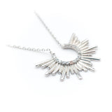 White Stone Sun of Happiness Necklace