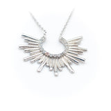 White Stone Sun of Happiness Necklace