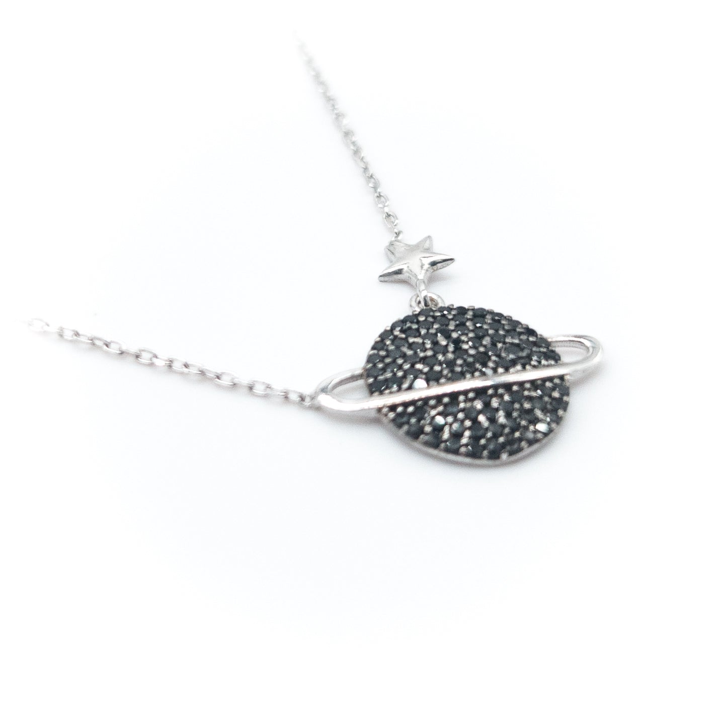 Black Stone Planet Necklace