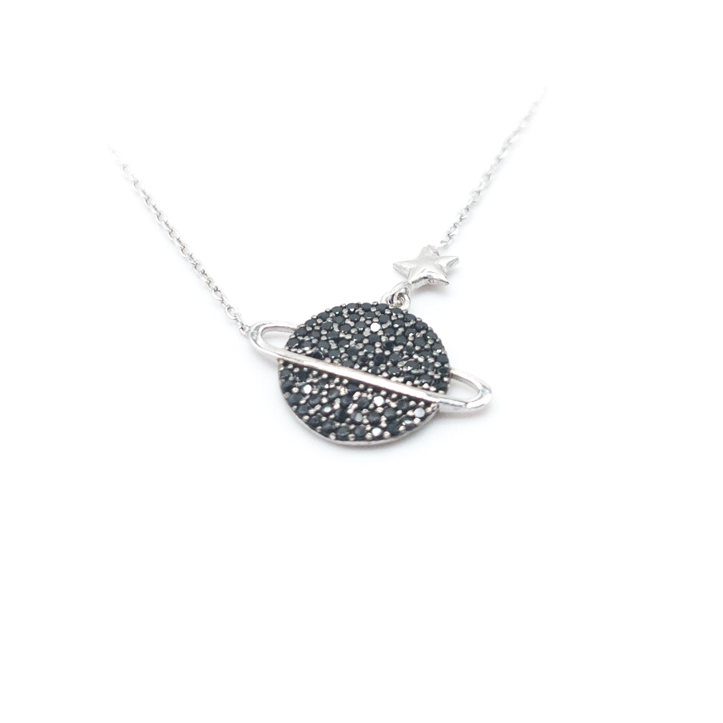 Black Stone Planet Necklace