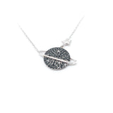 Black Stone Planet Necklace