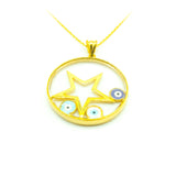 Gold Star Eye Beaded Necklace