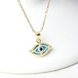 Eye Beaded Blue Necklace