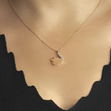 Origami Stone Swan Necklace