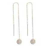 Round Stone Chain Earrings