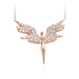 White Stone Michael Angel Necklace