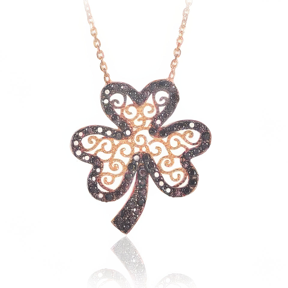 Garnet Clover Necklace
