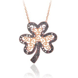 Garnet Clover Necklace