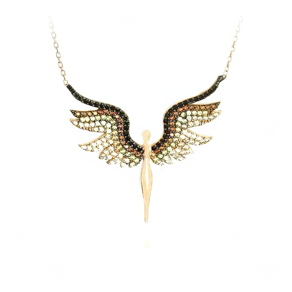 Brown Michael Angel Necklace