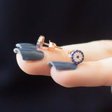 Eye Round Mini Rose Silver Earrings