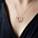 White Stone Sun of Happiness Necklace