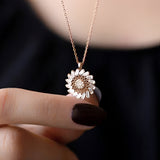 Floral White Baguette Round Necklace