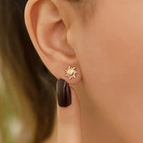 Sun Model Rose Silver Earrings