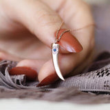 Ivory Blue Stone Silver Necklace