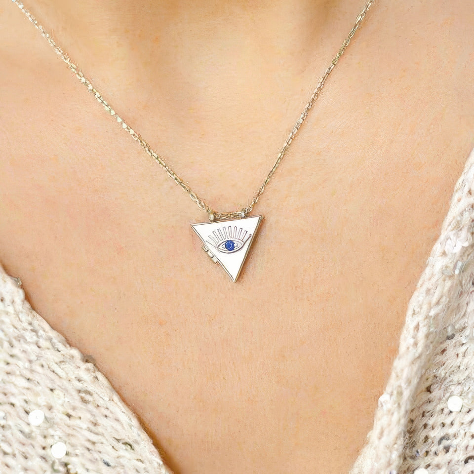 Eye Protecton Openable Amulet Necklace